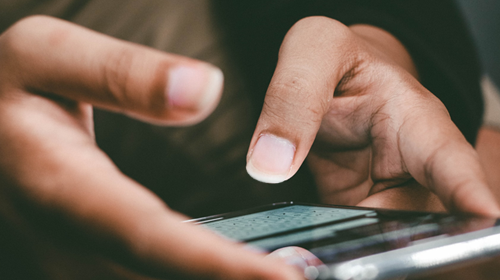 Texting on cellphone